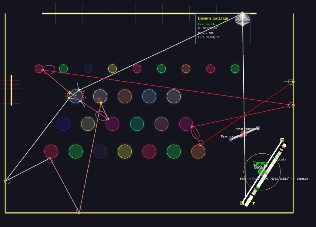 Ray Tracer in Flatland - Feature Showcase